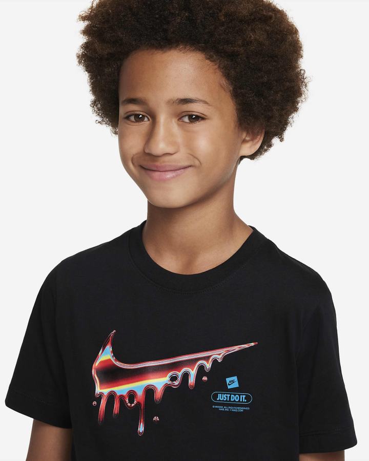 Camiseta Nike Sportswear Kids (Extended Size) Niño Negras | HSZVF-2698