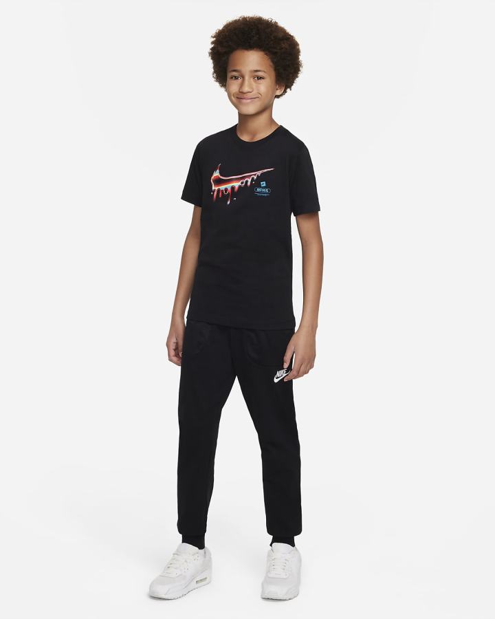Camiseta Nike Sportswear Kids (Extended Size) Niño Negras | HSZVF-2698