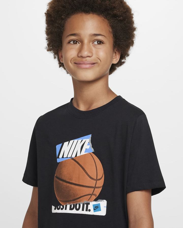 Camiseta Nike Sportswear Kids (Extended Size) Niño Negras | JXUBI-4036