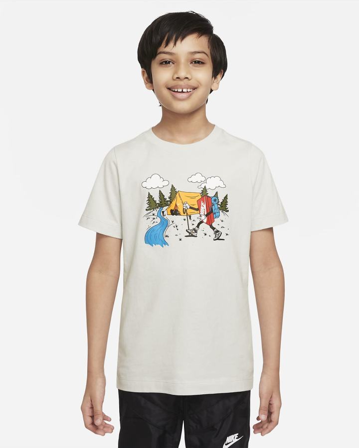 Camiseta Nike Sportswear Kids (Extended Size) Niño Blancas | MVIHQ-7293