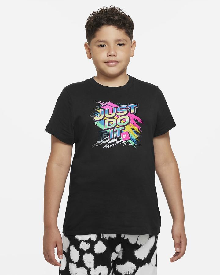 Camiseta Nike Sportswear Kids (Extended Size) Niño Negras | UWEAY-6387