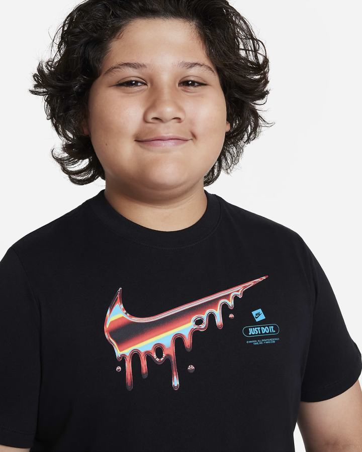 Camiseta Nike Sportswear Kids (Extended Size) Niño Negras | VPLGH-1236