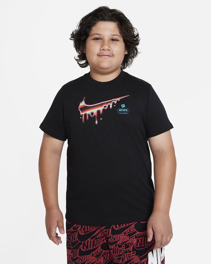 Camiseta Nike Sportswear Kids (Extended Size) Niño Negras | VPLGH-1236