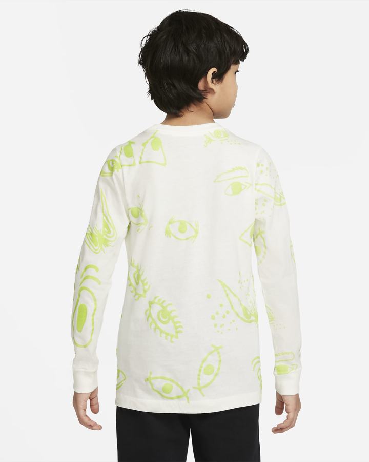 Camiseta Nike Sportswear Kids Long-Sleeve Niño Blancas | ATFLO-5684