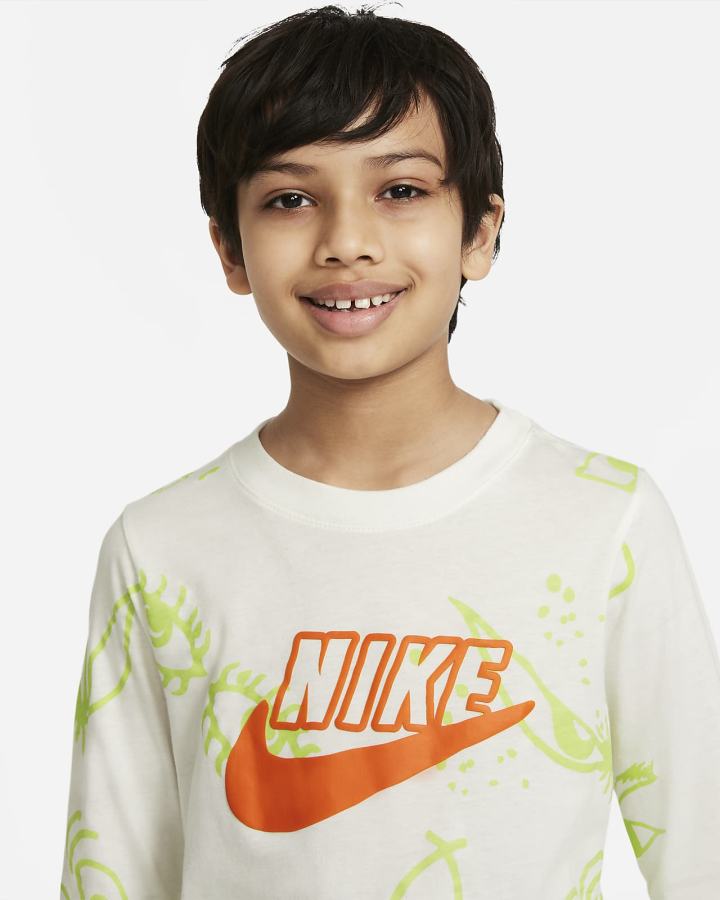 Camiseta Nike Sportswear Kids Long-Sleeve Niño Blancas | ATFLO-5684