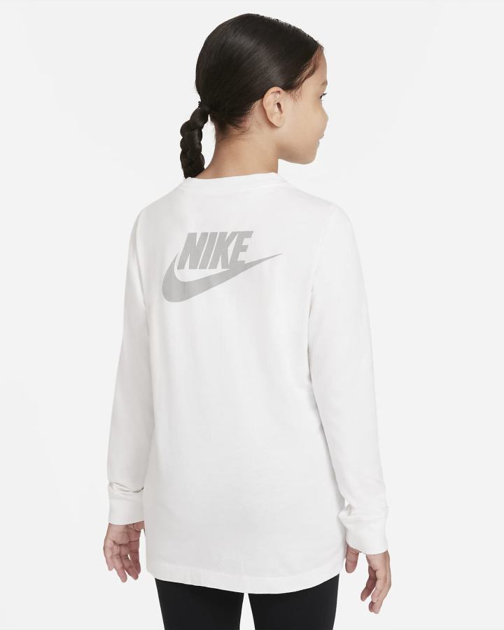 Camiseta Nike Sportswear Kids Long-Sleeve Niña Blancas | AXGOC-0147