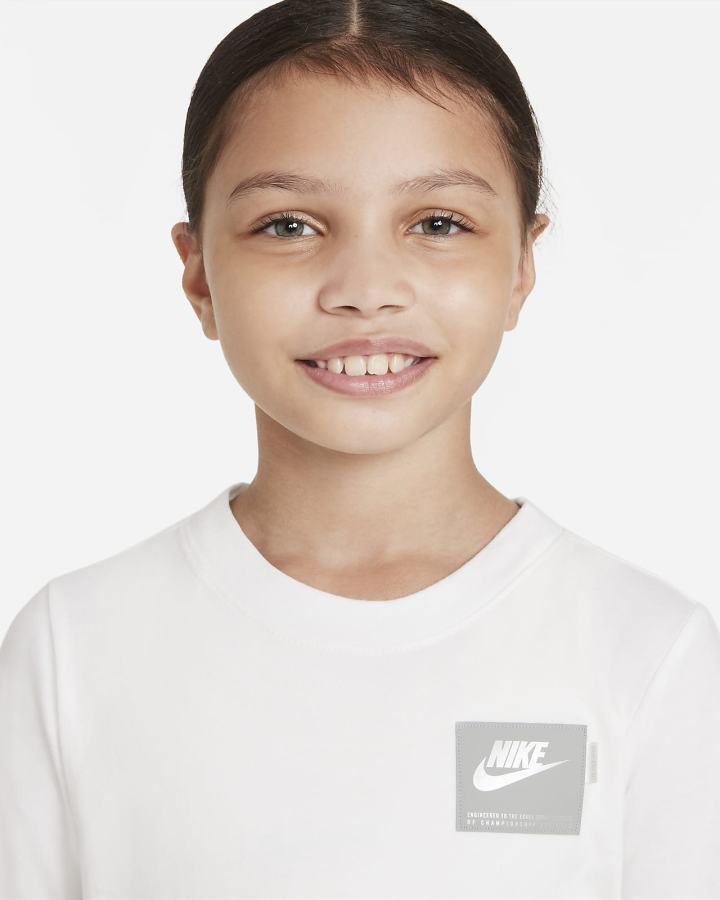 Camiseta Nike Sportswear Kids Long-Sleeve Niña Blancas | AXGOC-0147