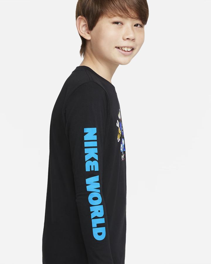 Camiseta Nike Sportswear Kids Long-Sleeve Niño Negras | CTVXP-6351