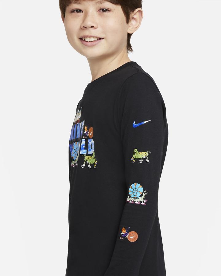Camiseta Nike Sportswear Kids Long-Sleeve Niño Negras | CTVXP-6351