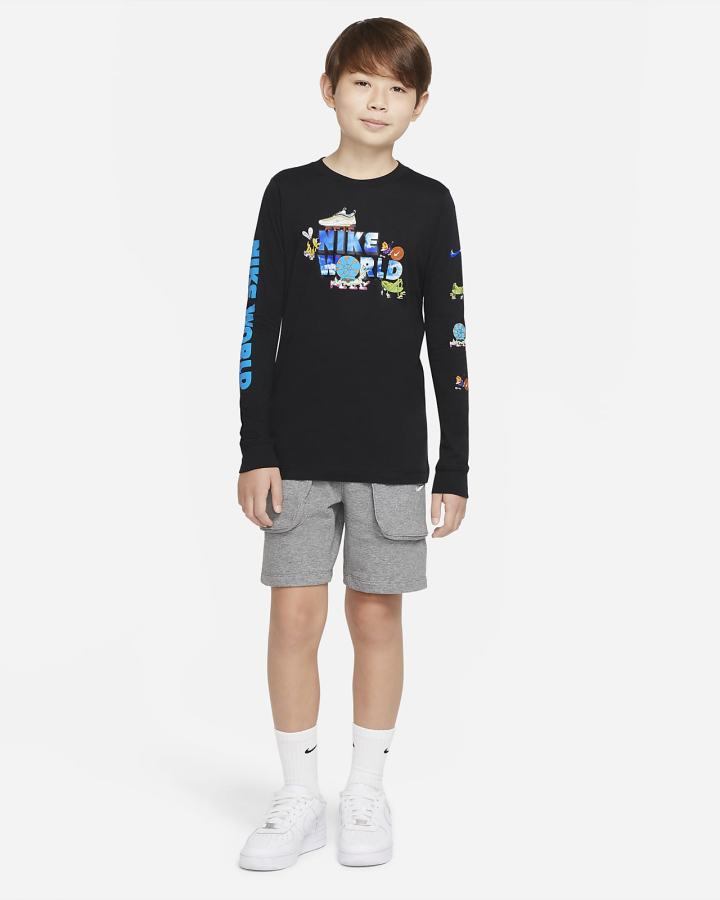 Camiseta Nike Sportswear Kids Long-Sleeve Niño Negras | CTVXP-6351