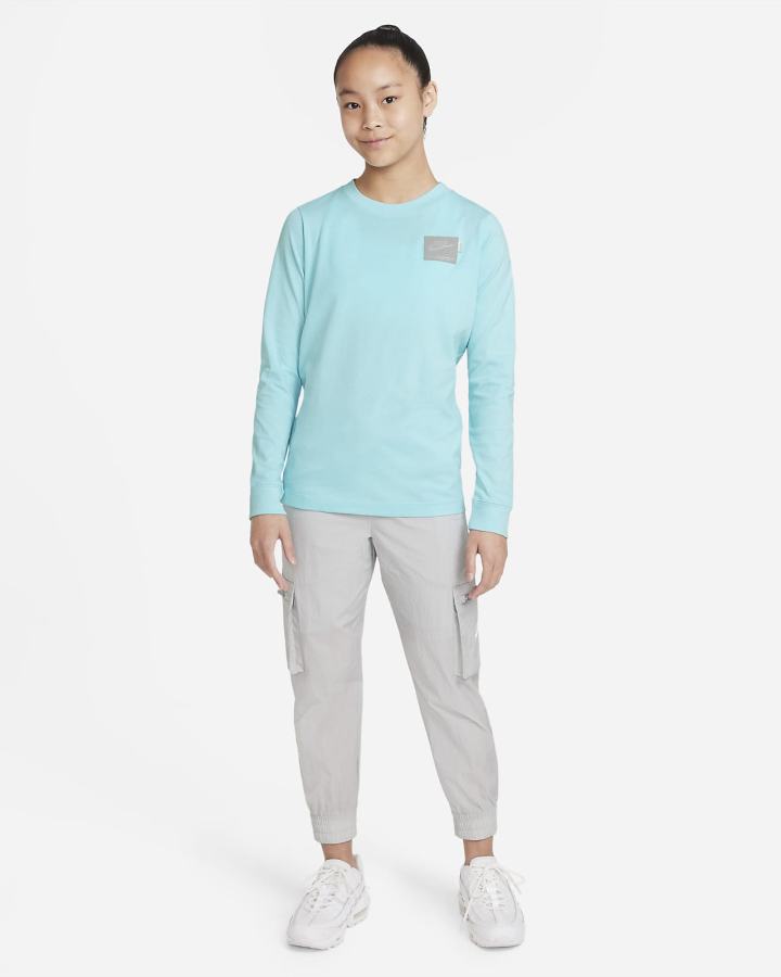 Camiseta Nike Sportswear Kids Long-Sleeve Niña Azules | FMLCK-4286