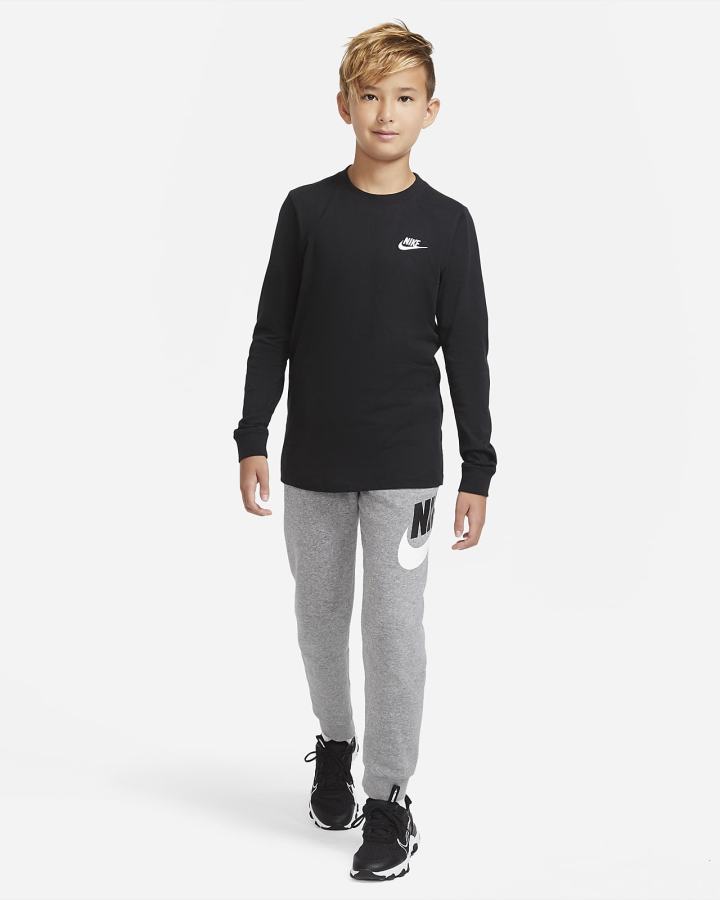 Camiseta Nike Sportswear Kids Long-Sleeve Niño Negras Blancas | RVPTH-5639