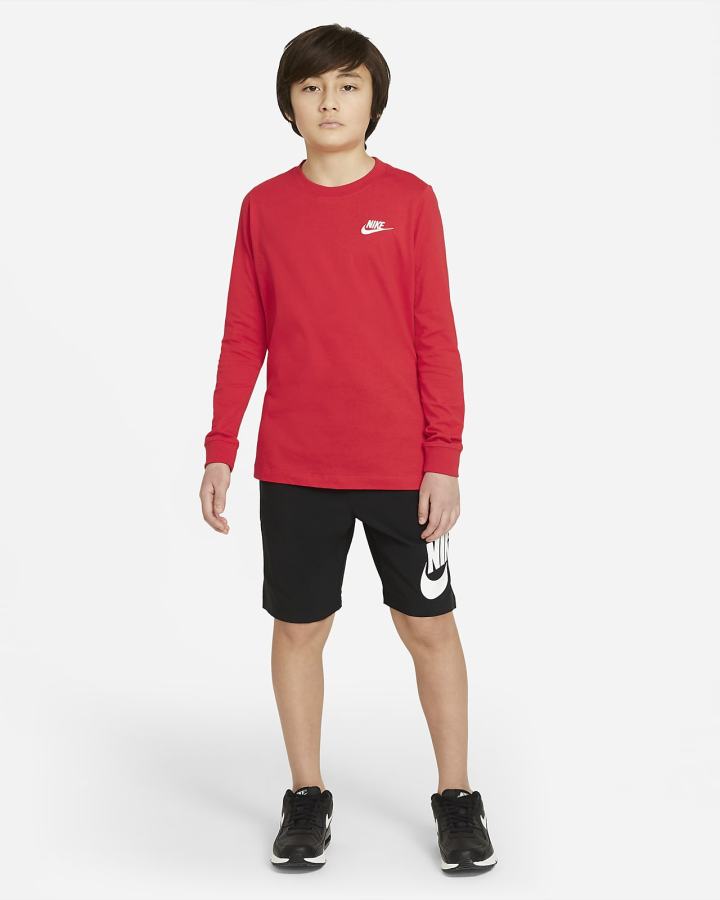 Camiseta Nike Sportswear Kids Long-Sleeve Niño Rojas Blancas | TJDWR-1523