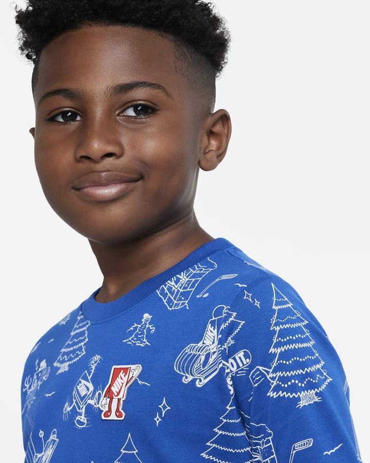 Camiseta Nike Sportswear Kids Long-Sleeve Niño Azules | UXSAT-3250