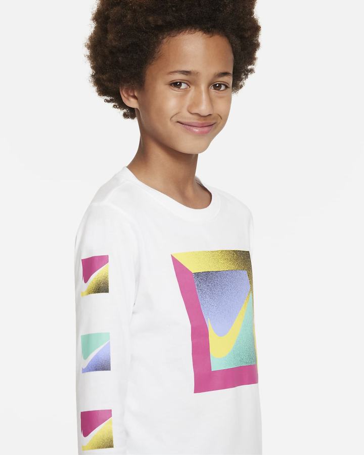 Camiseta Nike Sportswear Kids Long-Sleeve Niño Blancas | WCJDO-5820