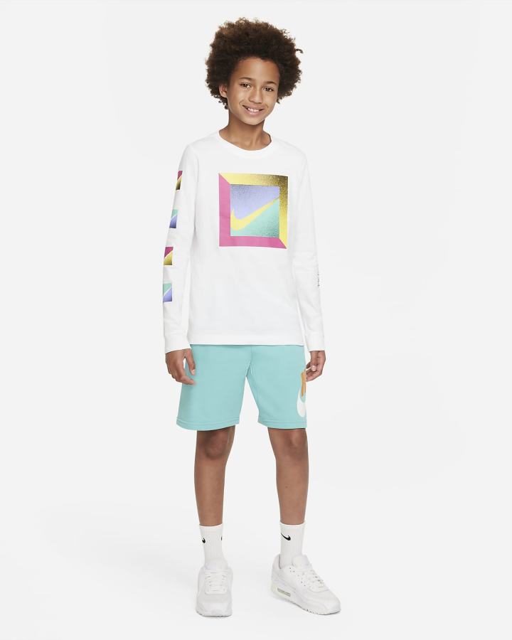 Camiseta Nike Sportswear Kids Long-Sleeve Niño Blancas | WCJDO-5820