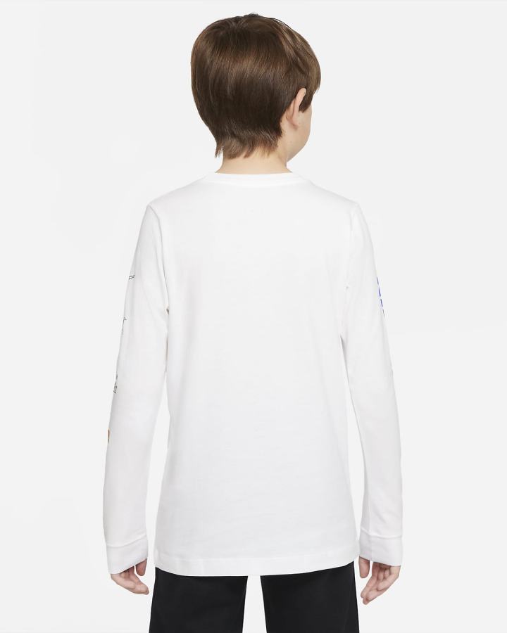 Camiseta Nike Sportswear Kids Long-Sleeve Niño Blancas | WXFAE-3186
