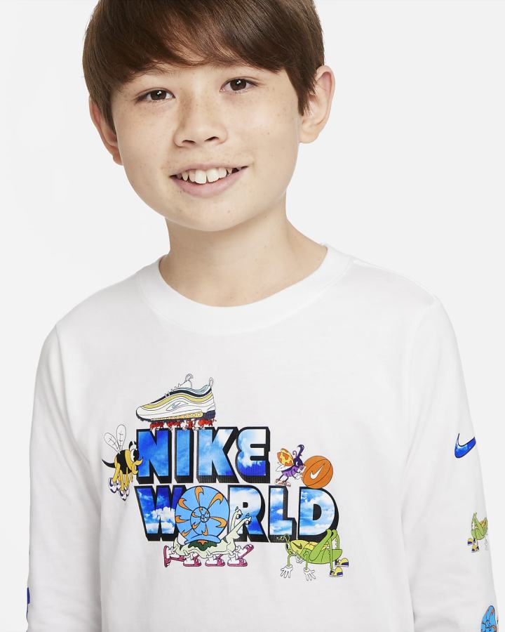Camiseta Nike Sportswear Kids Long-Sleeve Niño Blancas | WXFAE-3186