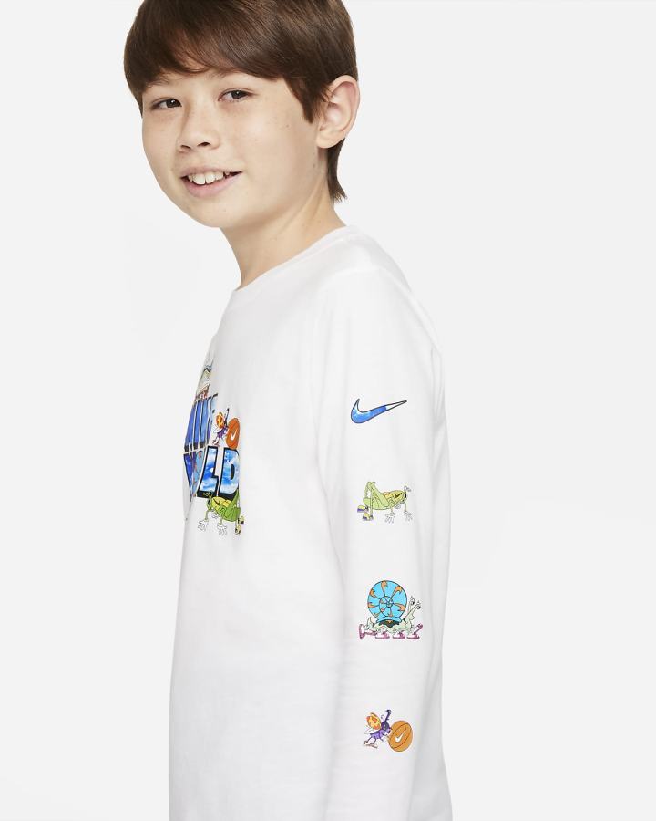 Camiseta Nike Sportswear Kids Long-Sleeve Niño Blancas | WXFAE-3186
