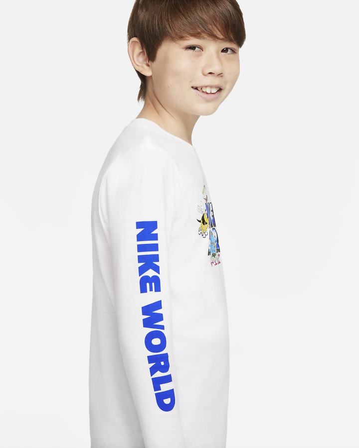 Camiseta Nike Sportswear Kids Long-Sleeve Niño Blancas | WXFAE-3186