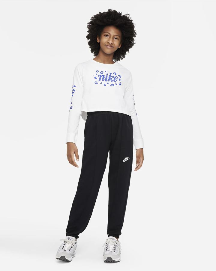 Camiseta Nike Sportswear Kids Long-Sleeve Cropped Niña Blancas | XTDFR-9024
