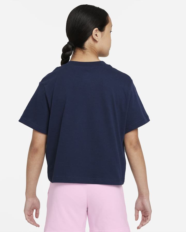 Camiseta Nike Sportswear Kids Niña Azul Marino Rosas | MNTXK-0472