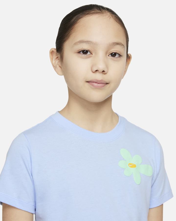 Camiseta Nike Sportswear Kids Niña Azules Claro | RMZBE-7129