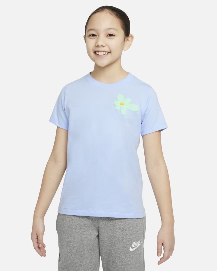 Camiseta Nike Sportswear Kids Niña Azules Claro | RMZBE-7129