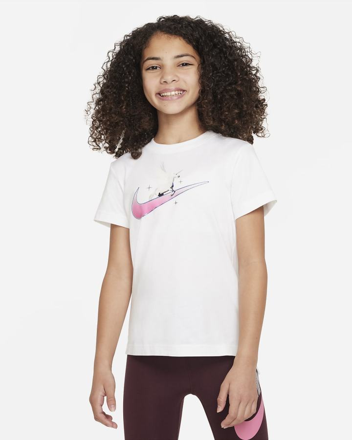 Camiseta Nike Sportswear Kids Niña Blancas | EZDHI-4821