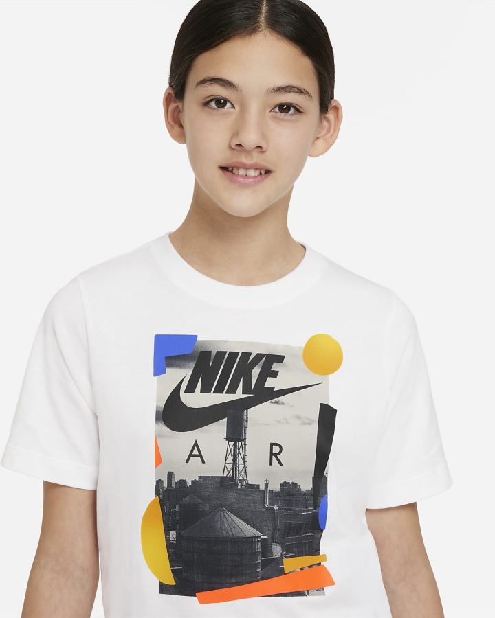 Camiseta Nike Sportswear Kids Niña Blancas | LIAKE-8206