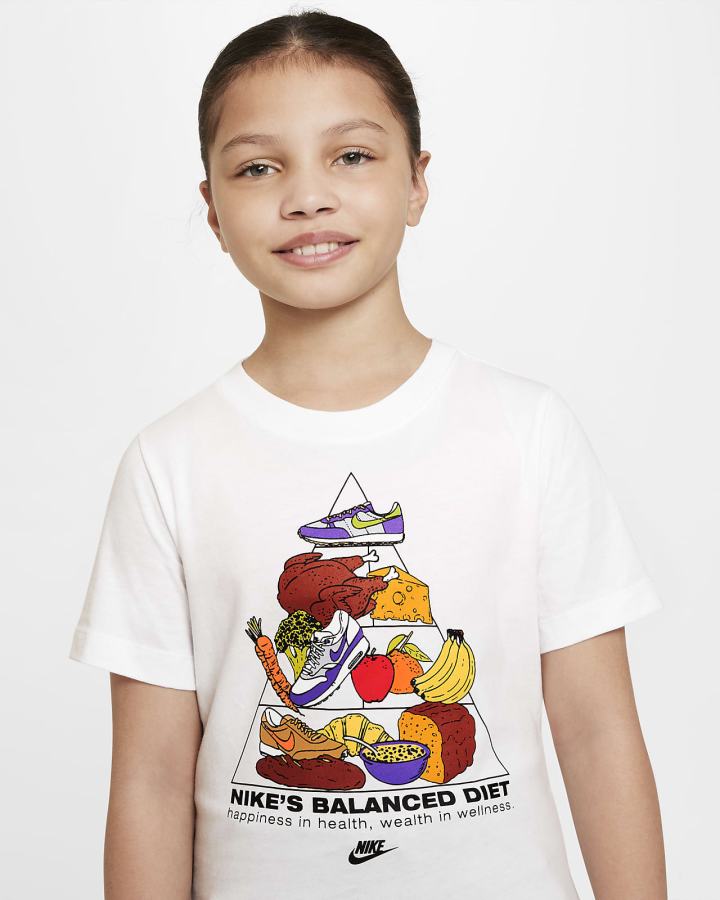 Camiseta Nike Sportswear Kids Niña Blancas | UEQBZ-2471