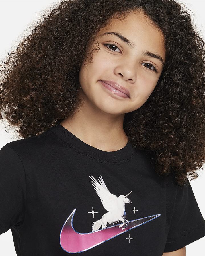 Camiseta Nike Sportswear Kids Niña Negras | BRKQH-7548