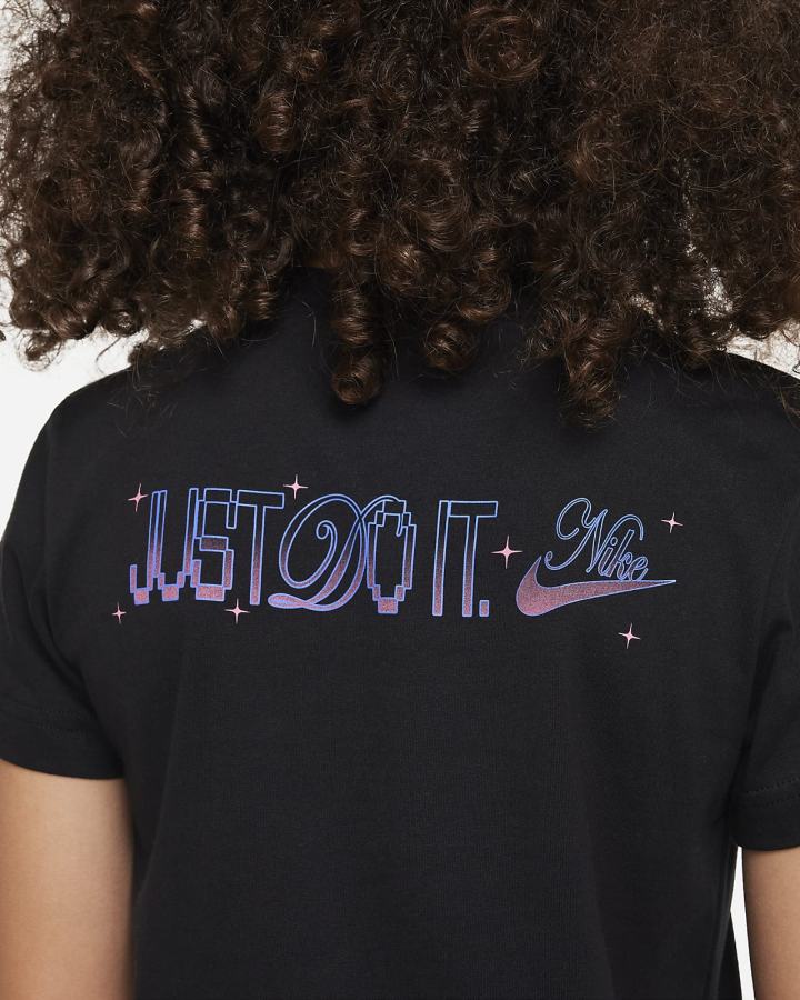 Camiseta Nike Sportswear Kids Niña Negras | BRKQH-7548
