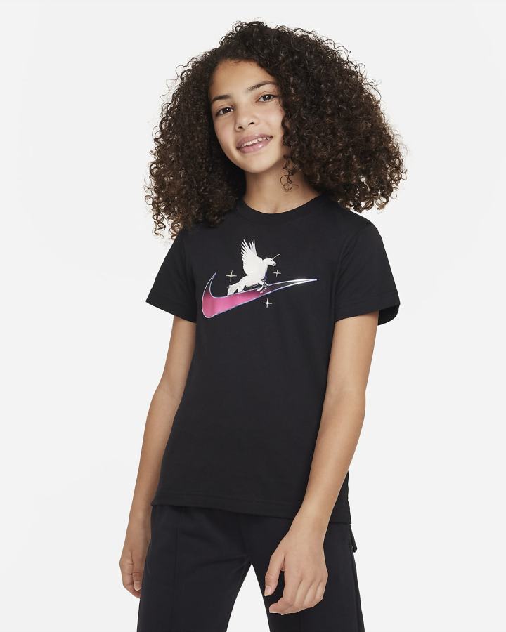 Camiseta Nike Sportswear Kids Niña Negras | BRKQH-7548