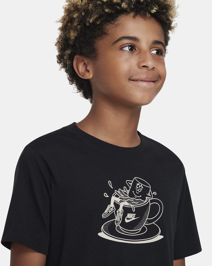 Camiseta Nike Sportswear Kids Niña Negras | NBZOI-8305