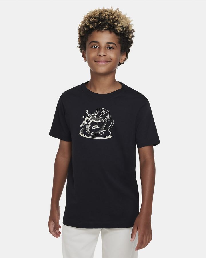 Camiseta Nike Sportswear Kids Niña Negras | NBZOI-8305