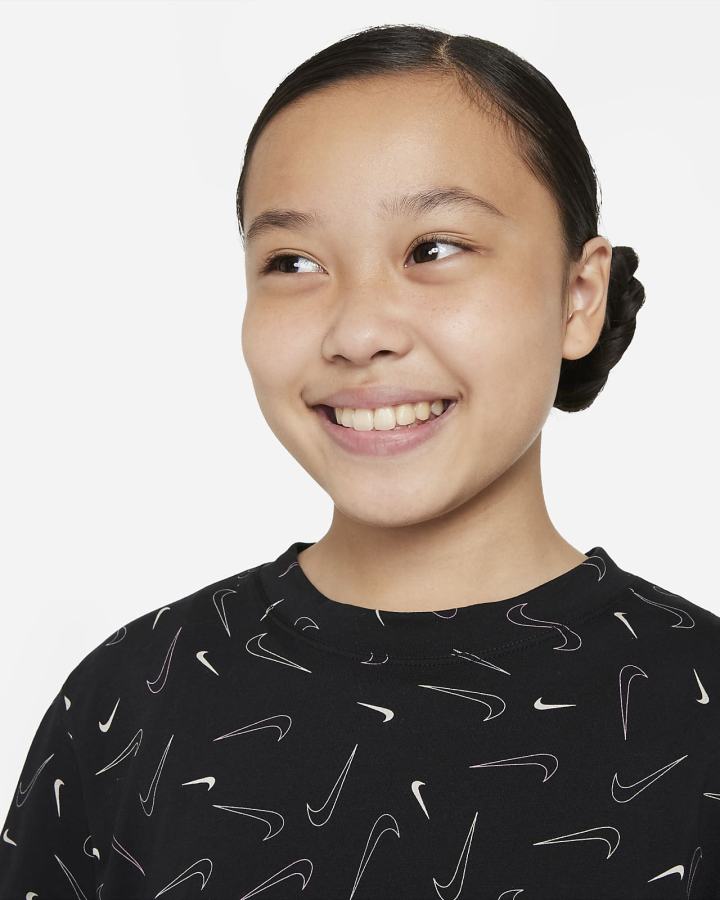 Camiseta Nike Sportswear Kids Niña Negras | QTAHX-4163
