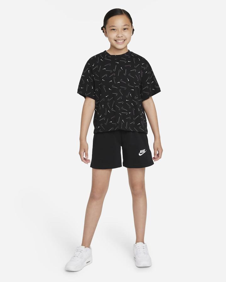 Camiseta Nike Sportswear Kids Niña Negras | QTAHX-4163