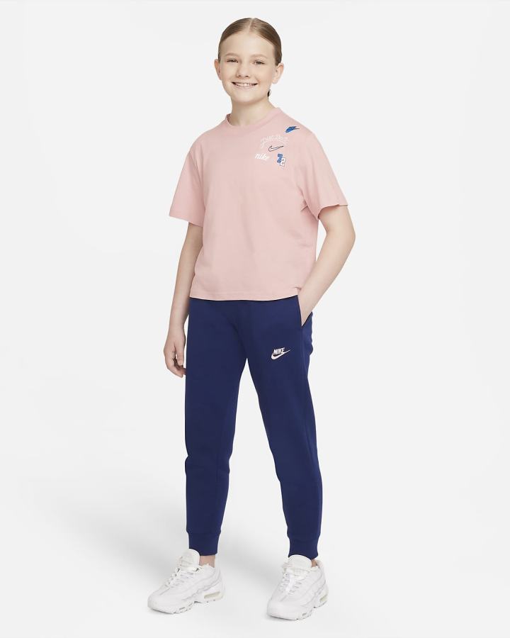 Camiseta Nike Sportswear Kids Niña Rosas Azul Marino | RJDHS-7532