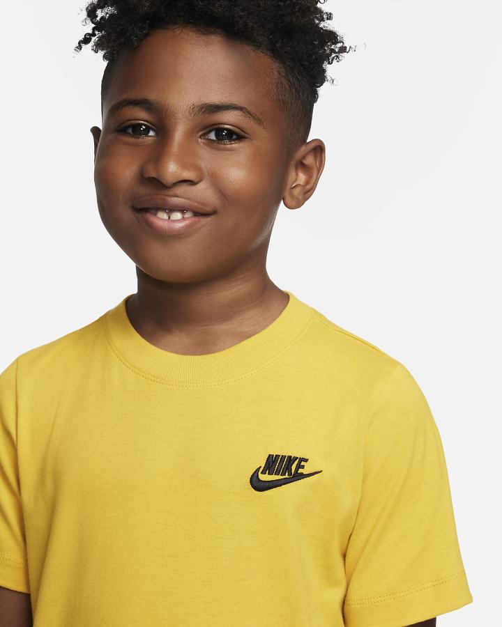 Camiseta Nike Sportswear Kids Niño Amarillo | CVQOM-6025