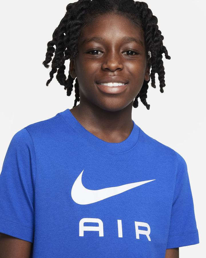 Camiseta Nike Sportswear Kids Niño Azul Real Blancas | QTVHC-0496