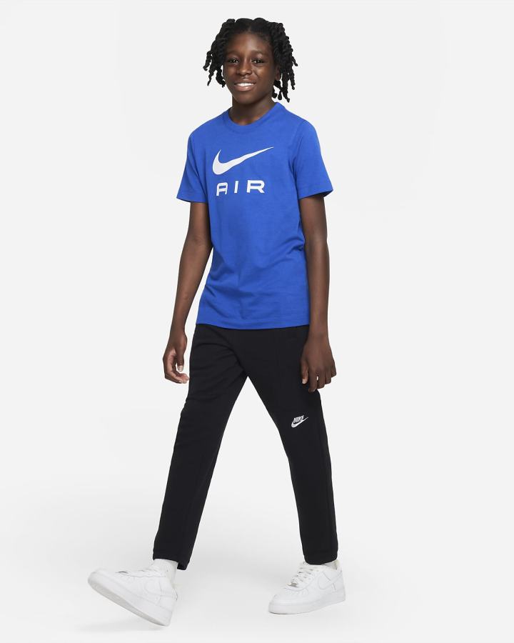 Camiseta Nike Sportswear Kids Niño Azul Real Blancas | QTVHC-0496