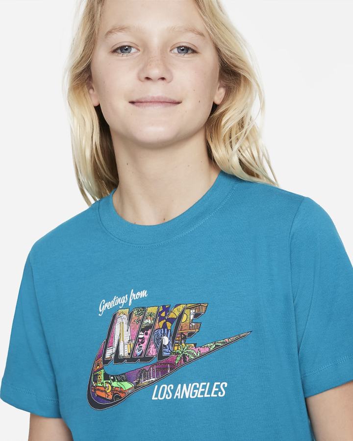 Camiseta Nike Sportswear Kids Niño Azules | EWBVQ-2560