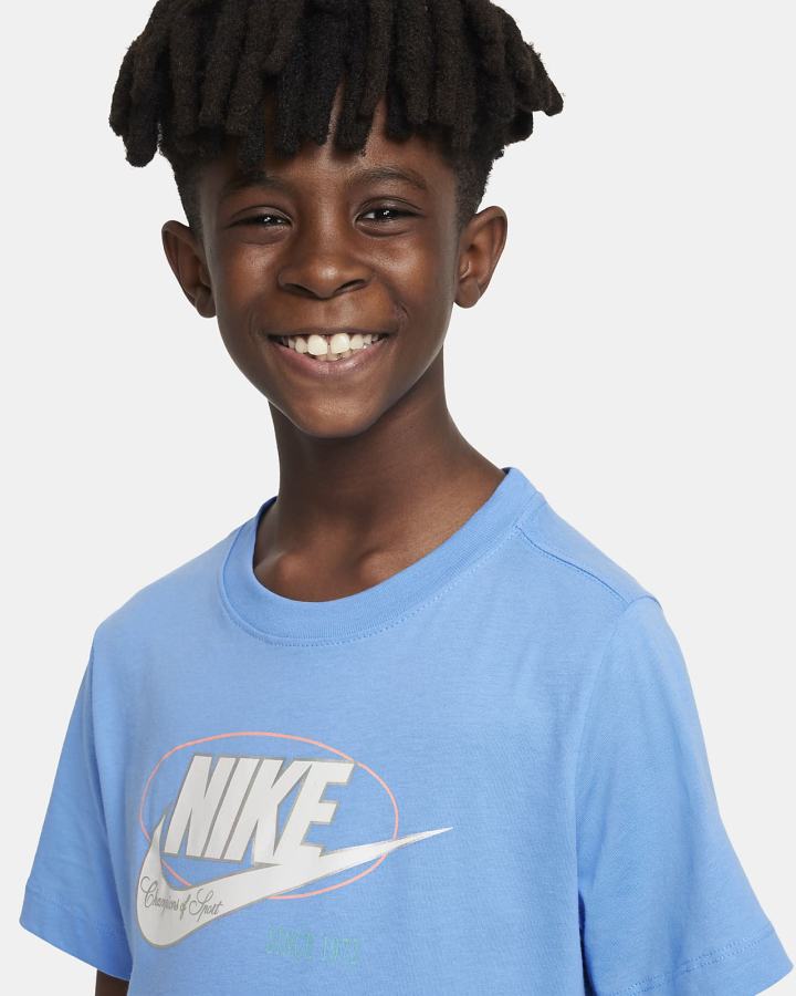 Camiseta Nike Sportswear Kids Niño Azules | LZSRK-9187