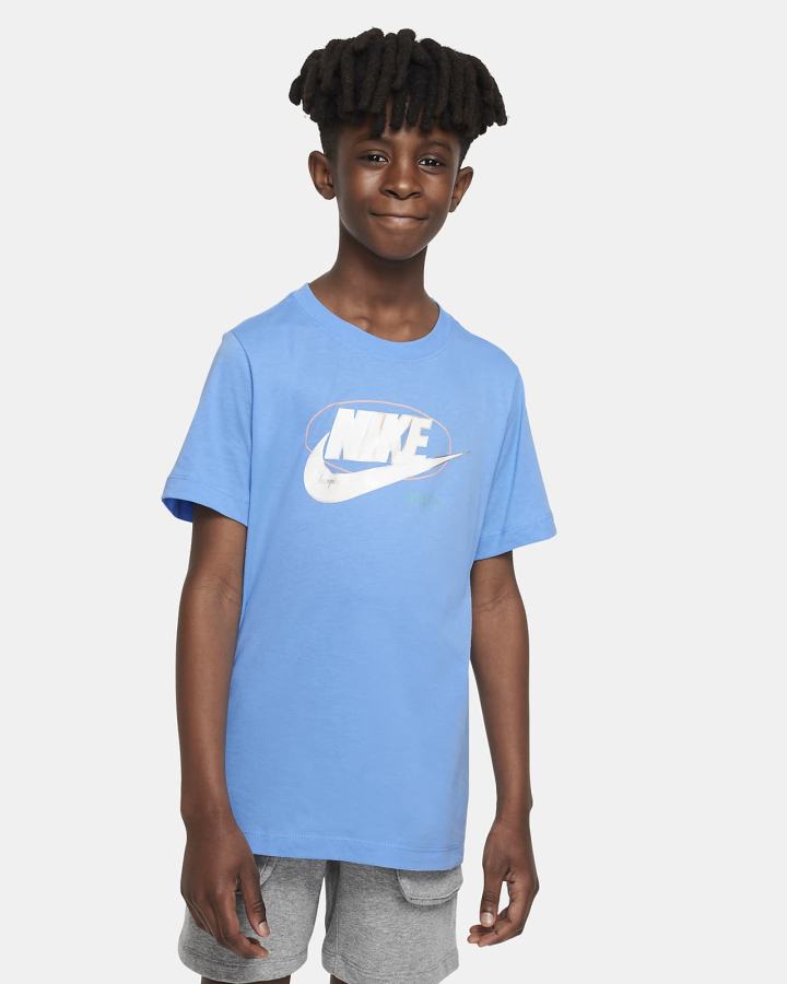 Camiseta Nike Sportswear Kids Niño Azules | LZSRK-9187