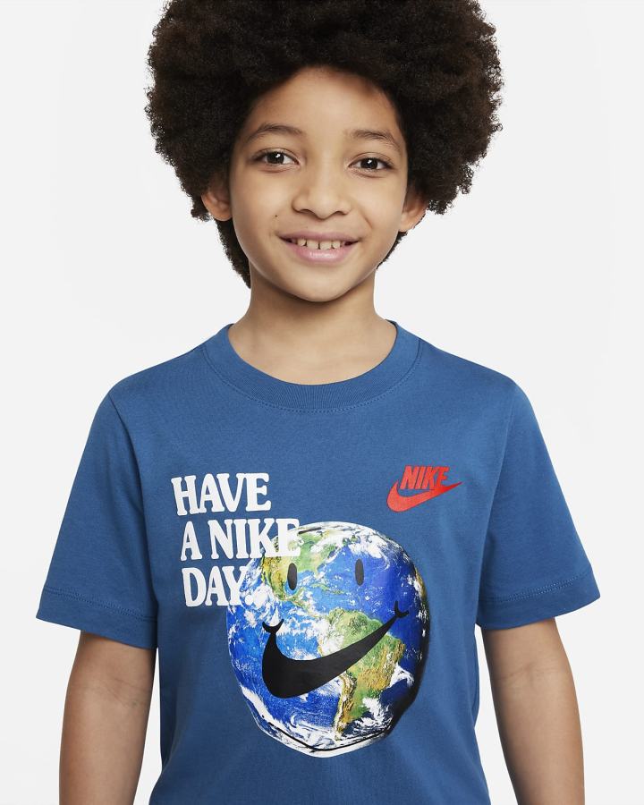 Camiseta Nike Sportswear Kids Niño Azules Oscuro | XFJSW-5413