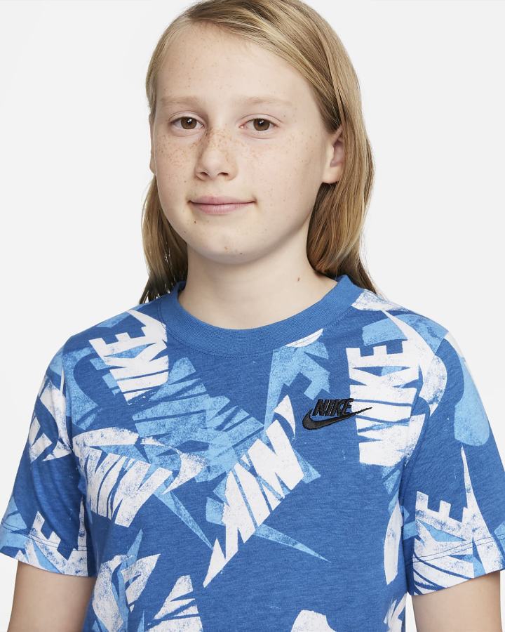 Camiseta Nike Sportswear Kids Niño Azules Oscuro | YDWGF-8695