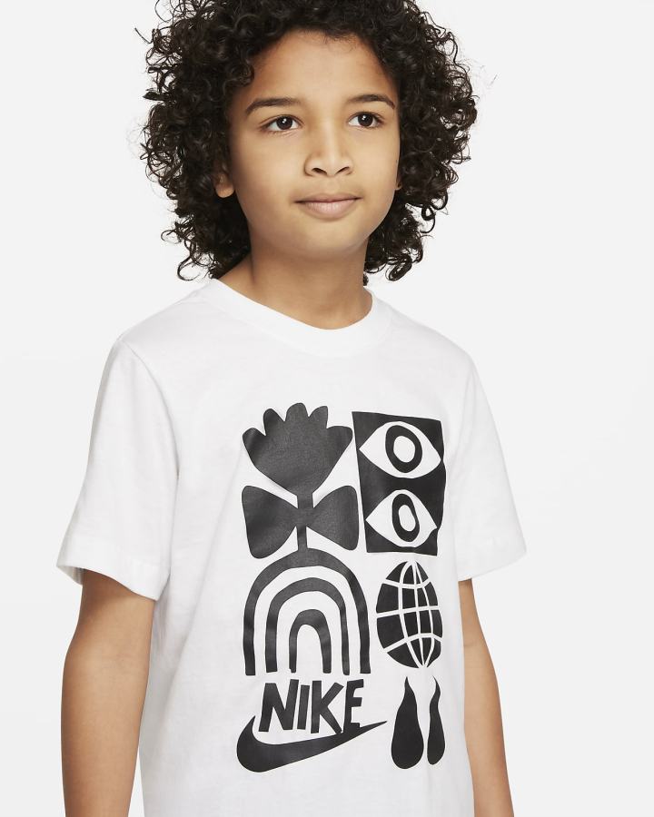 Camiseta Nike Sportswear Kids Niño Blancas | OUVIZ-7524