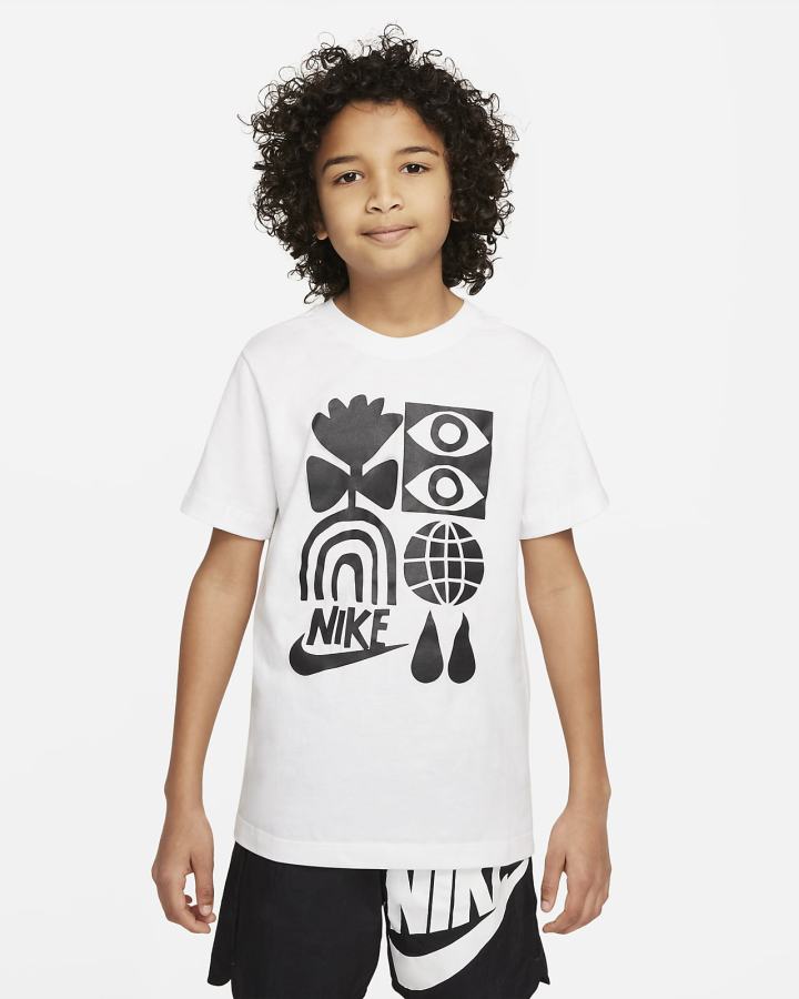 Camiseta Nike Sportswear Kids Niño Blancas | OUVIZ-7524