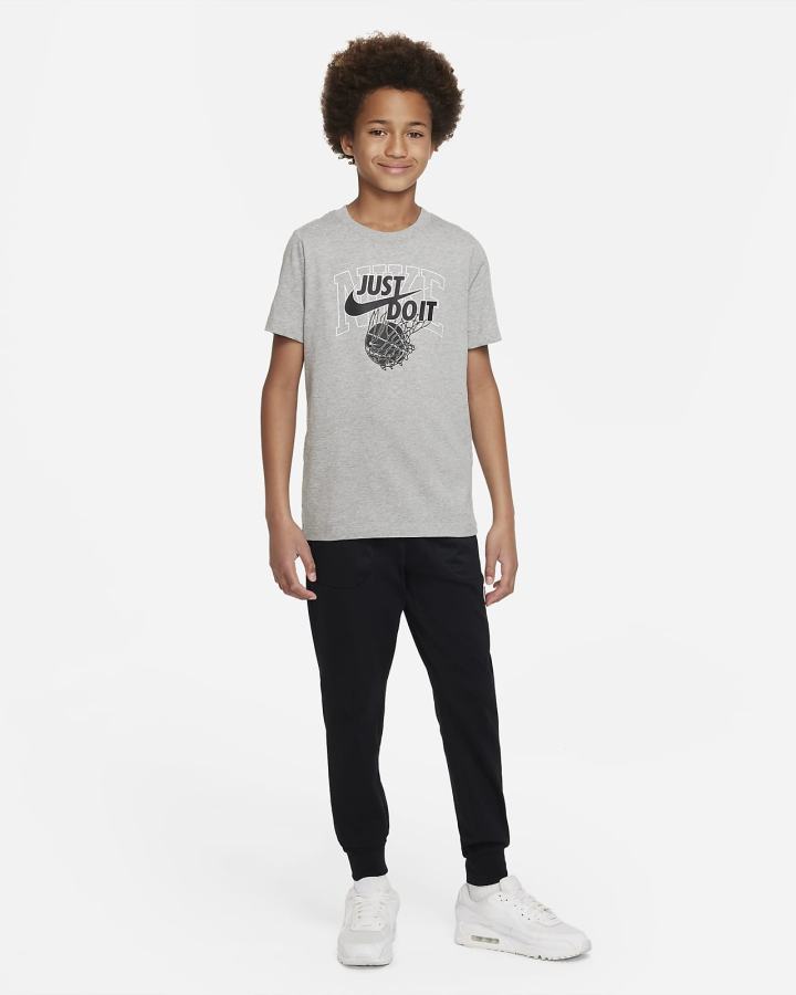 Camiseta Nike Sportswear Kids Niño Gris Oscuro | BYPUZ-4238